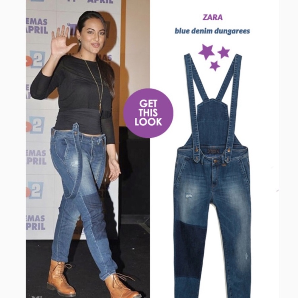 Zara Denim Suspender Overalls